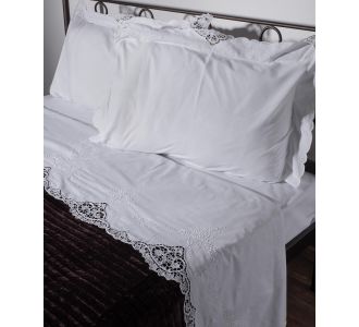 ΧΕΙΡΟΠΟΙΗΤΟ ΒΕΝΙΣ ΣΕΝΤΟΝΙ NG018 ΤΡΙΩΝ ΤΕΜΑΧΙΩΝ (225CM X 270CM) ΛΕΥΚΟ 6978000002642 SilkFashion |  Νυφικά Σεντόνια στο espiti