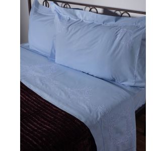 ΧΕΙΡΟΠΟΙΗΤΟ ΣΕΝΤΟΝΙ 624 ΤΕΣΣΑΡΩΝ ΤΕΜΑΧΙΩΝ (225CM X 270CM) σιέλ 6978000002644 SilkFashion |  Νυφικά Σεντόνια στο espiti