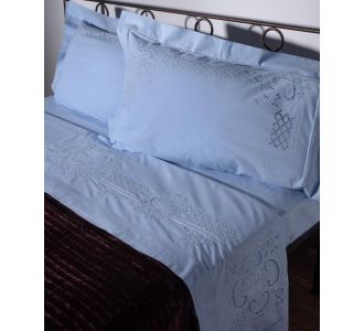 ΧΕΙΡΟΠΟΙΗΤΟ ΣΕΝΤΟΝΙ 710 ΤΕΣΣΑΡΩΝ ΤΕΜΑΧΙΩΝ (225CM X 270CM) ΣΙΕΛ 6978000002647 SilkFashion |  Νυφικά Σεντόνια στο espiti