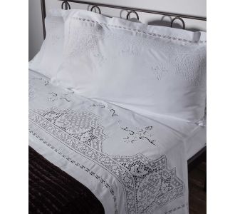 ΧΕΙΡΟΠΟΙΗΤΟ ΠΛΕΚΤΟ ΣΕΝΤΟΝΙ 5088 ΤΕΣΣΑΡΩΝ ΤΕΜΑΧΙΩΝ (225CM X 270CM) ΛΕΥΚΟ 6978000002670 SilkFashion |  Νυφικά Σεντόνια στο espiti