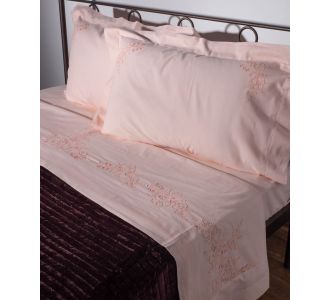 ΧΕΙΡΟΠΟΙΗΤΟ ΑΠΛΙΚΕ ΣΕΝΤΟΝΙ NJ01 ΤΕΣΣΑΡΩΝ ΤΕΜΑΧΙΩΝ (225CM X 270CM) ΡΟΖ 6978000002688 SilkFashion |  Νυφικά Σεντόνια στο espiti