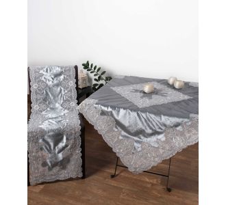 Τραβέρσα  (40cm X 170cm) YL169-14B VELVET ΓΚΡΙ 5206978153570 SilkFashion |  Τραπεζομάντηλα στο espiti