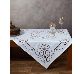 Χειροποίητο κοφτό πετσετάκι 09 (60cm x 60cm) λευκό 6978000002814 SilkFashion |  Τραπεζομάντηλα στο espiti