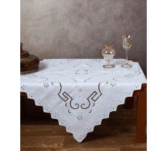 Χειροποίητο κοφτό πετσετάκι 07 (60cm x 60cm) λευκό 6978000002817 SilkFashion |  Τραπεζομάντηλα στο espiti