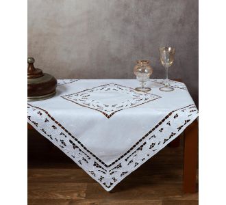 Χειροποίητο κοφτό σετ 3 τεμαχίων 2154 (40cm x 110cm/30cm x 30cm x 2) λευκό 6978000002829 SilkFashion |  Τραπεζομάντηλα στο espiti