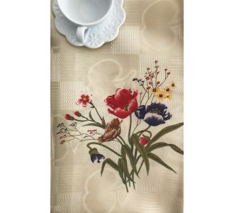 Αλέκιαστο τραπεζομάντηλο 2011 (170cm x 220cm) μπέζ 6978000002849 SilkFashion |  Τραπεζομάντηλα στο espiti