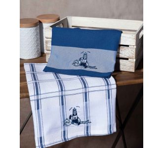 Σετ 2 τεμαχίων ποτηρόπανα (50cm x 70cm) φάρος μπλέ 6978000002980 SilkFashion |  Πετσέτες Κουζίνας στο espiti