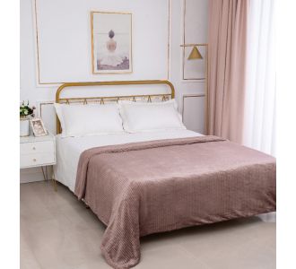 Κουβέρτα με sherpa damask (220cm x 240cm) syklamen 5206978072062 SilkFashion |  Κουβέρτες fleece Υπέρδιπλες στο espiti