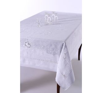 Χειροποίητο σετ 974 (7 τεμαχίων) λευκό 6978000003112 SilkFashion |  Τραπεζομάντηλα στο espiti