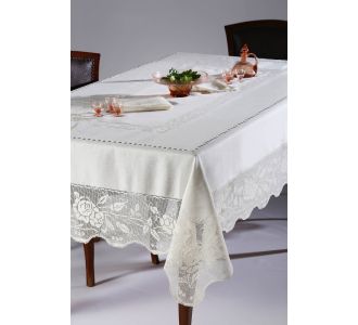 Χειροποίητο σετ 310 (7 τεμαχίων) ivory 6978000003139 SilkFashion |  Τραπεζομάντηλα στο espiti