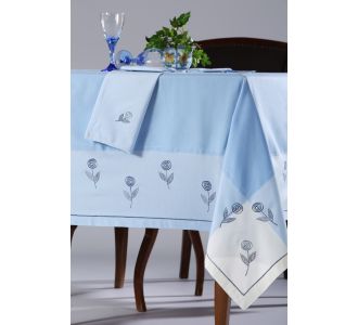 Τραπεζομάντηλο 623 (140cm x 180cm) σιέλ 6978000003172 SilkFashion |  Τραπεζομάντηλα στο espiti