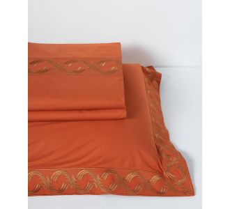 σεντόνια βαμβακερά ( 230cm x 250cm 2x 50cm x 70cm) M110 κεραμιδί 6978000003255 SilkFashion |  Σεντόνια Υπέρδιπλα / King Size στο espiti