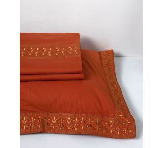 σεντόνια βαμβακερά ( 230cm x 250cm 2x 50cm x 70cm) M126 κεραμιδί 6978000003258 SilkFashion |  Σεντόνια Υπέρδιπλα / King Size στο espiti