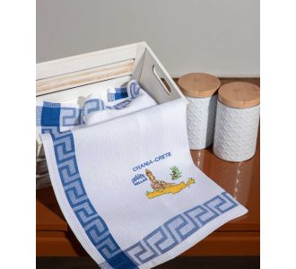 Σετ 12 τεμαχίων ποτηρόπανα (40cm x 60cm) Χανιά 6978000003293 SilkFashion |  Πετσέτες Κουζίνας στο espiti