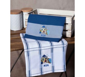 Σετ 2 τεμαχίων ποτηρόπανα (50cm x 70cm) μπλέ εκκλησία KOS 6978000003371 SilkFashion |  Πετσέτες Κουζίνας στο espiti