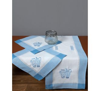 Τραπεζοκαρέ 3741 (135cm x 135cm) μπλέ 6978000003471 SilkFashion |  Τραπεζομάντηλα στο espiti