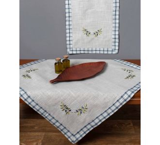 Τραπεζοκαρέ 1312 (135cm x 135cm) μπλέ 6978000003851 SilkFashion |  Τραπεζομάντηλα στο espiti