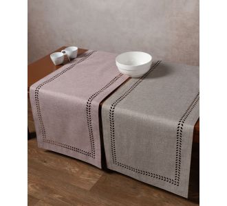 τραβέρσα (45cm x 170cm) bg18 αμέθυστος/ανοιχτό γκρί 5206978155697 SilkFashion |  Τραπεζομάντηλα στο espiti