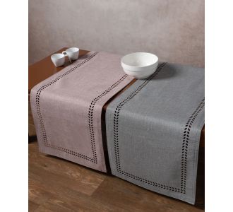 τραβέρσα (45cm x 170cm) bg18 αμέθυστος/γκρί 5206978155703 SilkFashion |  Τραπεζομάντηλα στο espiti