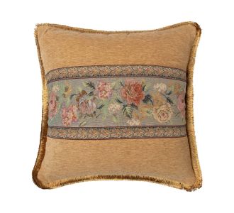 Μαξιλαροθήκη με κρόσσι 572 (45cm x 45cm) χρυσό 6978000003943 SilkFashion |  Μαξιλάρια διακοσμητικά στο espiti