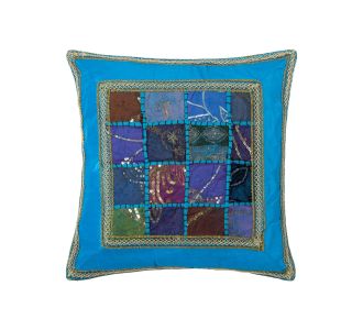 Μαξιλαροθήκη antic με φάσα (45cm x 45cm) σιέλ 6978000003961 SilkFashion |  Μαξιλάρια διακοσμητικά στο espiti