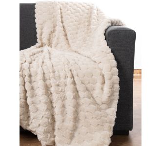 Διακοσμητικό γούνινο ριχτάρι mink (170cm x 220cm) ivory 5206978073267 SilkFashion |  Ριχτάρια στο espiti