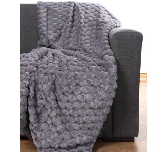 Διακοσμητικό γούνινο ριχτάρι mink (170cm x 220cm) γκρί 5206978073328 SilkFashion |  Ριχτάρια στο espiti