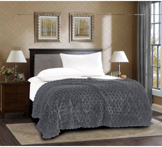 Διακοσμητική γούνινη κουβέρτα mink (220cm x 240cm) γκρί 5206978073335 SilkFashion |  Κουβέρτες fleece Υπέρδιπλες στο espiti