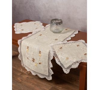 Σετ τριών τεμαχίων ροκοκό (45cm x 110cm + 2x40cm x 40cm) 313 6978000004006 SilkFashion |  Τραπεζομάντηλα στο espiti