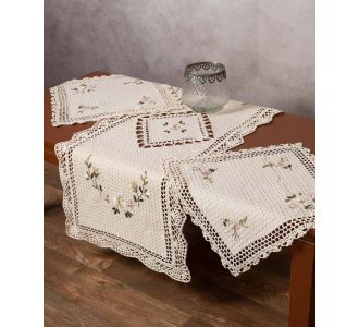Σετ τριών τεμαχίων ροκοκό (45cm x 110cm + 2x40cm x 40cm) 3509 6978000004014 SilkFashion |  Τραπεζομάντηλα στο espiti