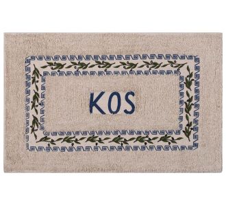 Πατάκι ελιά Κώς (50cm x 80cm) μπλέ 6978000004053 SilkFashion |  Μπάνιο στο espiti