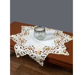 χριστουγεννιάτικο καρέ (90cm x 90cm) 8213 star ivory 6978000004063 Array |  Χριστουγεννιάτικα Τραπεζομάντηλα  στο espiti