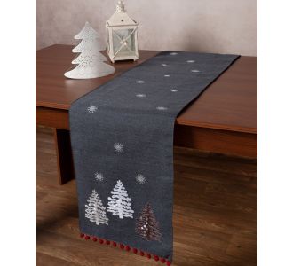 Χριστουγεννιάτικη τραβέρσα NW349 (35cm x 175cm) ανθρακί 5206978156243 SilkFashion |  Χριστουγεννιάτικα Τραπεζομάντηλα  στο espiti