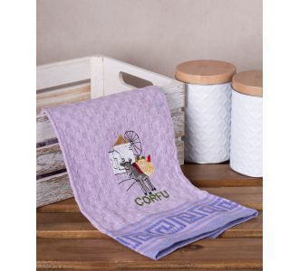 Σετ 12 τεμαχίων ποτηρόπανα γκοφρέ (50cm x 70cm) λιλά γαίδαρος CORFU 6978000004209 SilkFashion |  Πετσέτες Κουζίνας στο espiti