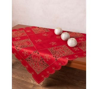Καρέ χριστουγεννιάτικο 1180 (85cm x 85cm) κόκκινο 6978000004979 SilkFashion |  Χριστουγεννιάτικα Τραπεζομάντηλα  στο espiti