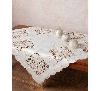 Τραπεζοκαρέ χριστουγεννιάτικο 1180 (130cm x 130cm) ivory 6978000004980 SilkFashion |  Χριστουγεννιάτικα Τραπεζομάντηλα  στο espiti
