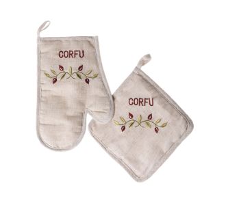 Γάντι πιάστρα CORFU (σετ 2 τεμαχίων)  κόκκινο 6978000004985 SilkFashion |  Ποδιές - Πιάστρες στο espiti