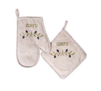 Γάντι πιάστρα CORFU (σετ 2 τεμαχίων) πράσινο 6978000004986 SilkFashion |  Ποδιές - Πιάστρες στο espiti