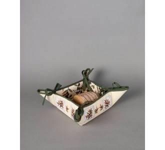 Βαμβακερή ψωμιέρα με στάμπα (35cm x 35cm) ελιά εκρού 6978000004999 SilkFashion |  Σουπλά στο espiti