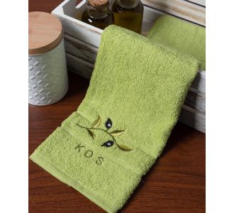Πετσέτα προσώπου (50cm x 100cm) πράσινο με κλαδί ΚΩΣ 5206978159350 SilkFashion |  Πετσέτες Κουζίνας στο espiti
