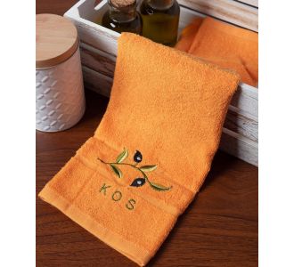 Πετσέτα προσώπου (50cm x 100cm) πορτοκαλί με κλαδί ΚΩΣ 5206978159367 SilkFashion |  Πετσέτες Κουζίνας στο espiti