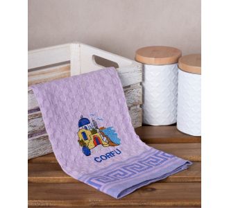 Σετ 12 τεμαχίων ποτηρόπανα γκοφρέ (50cm x 70cm) λιλά εκκλησία CORFU 6978000004225 SilkFashion |  Πετσέτες Κουζίνας στο espiti