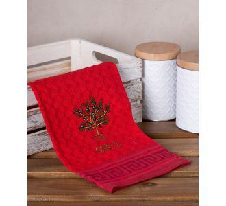 Σετ 12 τεμαχίων ποτηρόπανα γκοφρέ (50cm x 70cm) κόκκινο γλάστρα CRETA 6978000004241 SilkFashion |  Πετσέτες Κουζίνας στο espiti