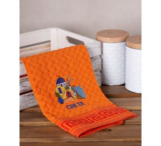 Σετ 12 τεμαχίων ποτηρόπανα γκοφρέ (50cm x 70cm) πορτοκαλί εκκλησία CRETA 6978000004255 SilkFashion |  Πετσέτες Κουζίνας στο espiti