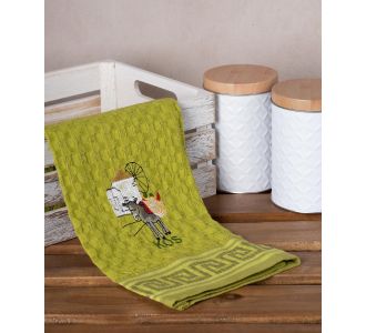 Σετ 12 τεμαχίων ποτηρόπανα γκοφρέ (50cm x 70cm) πράσινο γαίδαρος KOS 6978000004259 SilkFashion |  Πετσέτες Κουζίνας στο espiti