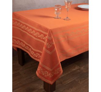 Ζακάρ τραπεζομάντηλο 1385 (154cm x 213cm) πορτοκαλί 6978000004299 SilkFashion |  Τραπεζομάντηλα στο espiti