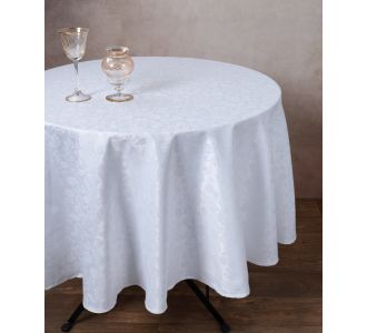 Ζακάρ ροτόντα 1010 (180cm) λευκό 6978000004319 SilkFashion |  Τραπεζομάντηλα στο espiti