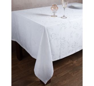 Ζακάρ τραπεζομάντηλο 10190 (140cm x 140cm) λευκό 6978000004323 SilkFashion |  Τραπεζομάντηλα στο espiti