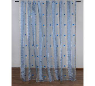 Κουρτίνα sl119 (280cm x 300cm) με τρέσα μπλέ 6978000004363 SilkFashion |  Ετοιμες μονοχρωμες κουρτίνες στο espiti