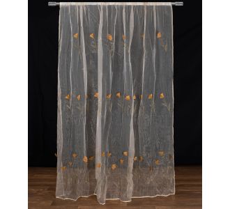 Κουρτίνα ανάγλυφο κίτρινο λουλούδι (280cm x 300cm) με τρέσα 6978000004364 SilkFashion |  Ετοιμες μονοχρωμες κουρτίνες στο espiti